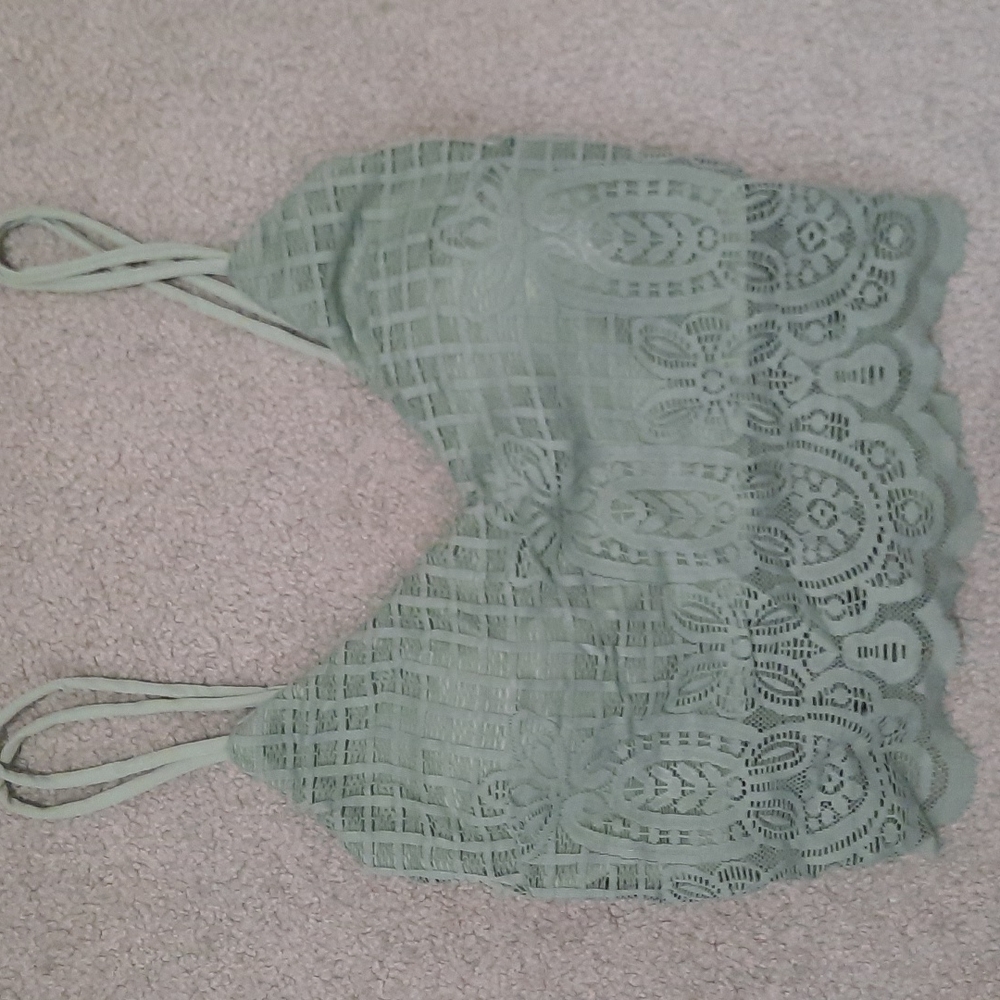 Small pale green lacey tank
